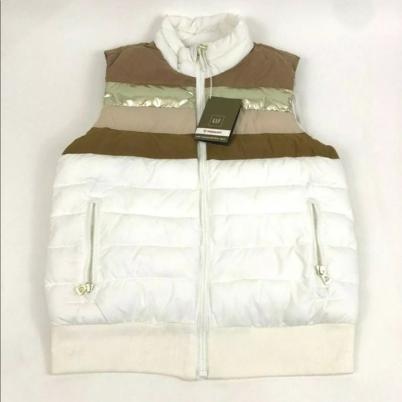 Gap Primaloft Zip Up Vest Gold White Size Sm NWT - Picture 2 of 8